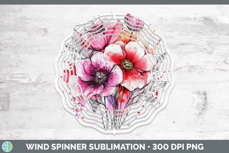 Splash Valentine Pink Bouquet Wind Spinner Sublimation Spinn