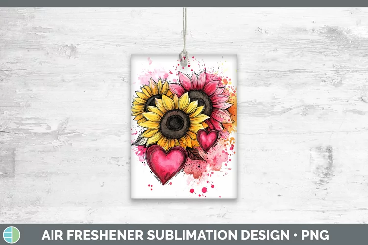Splash Valentine Pink Sunflowers Air Freshener Sublimation C