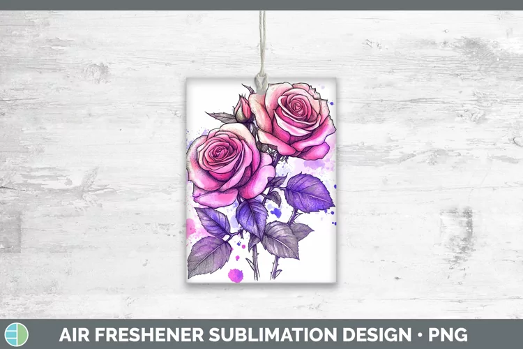 Splash Valentine Purple Roses Air Freshener Sublimation Car