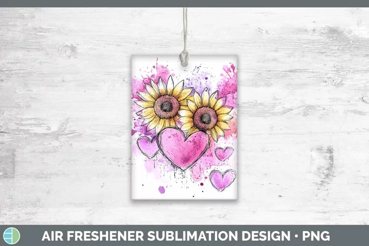 Splash Valentine Purple Sunflowers Air Freshener Sublimation