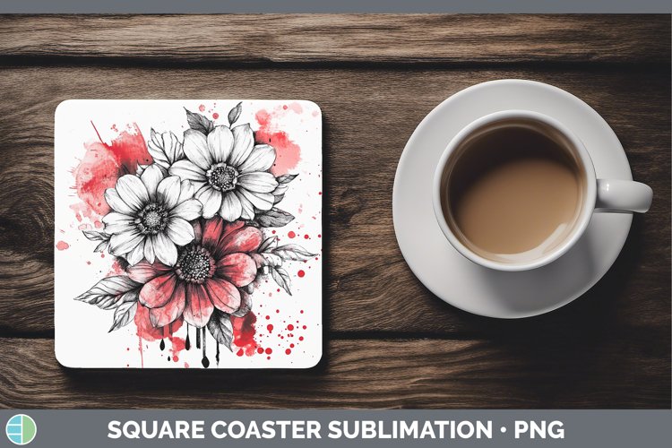 GorgeousSplash Valentine Square Coaster design.
