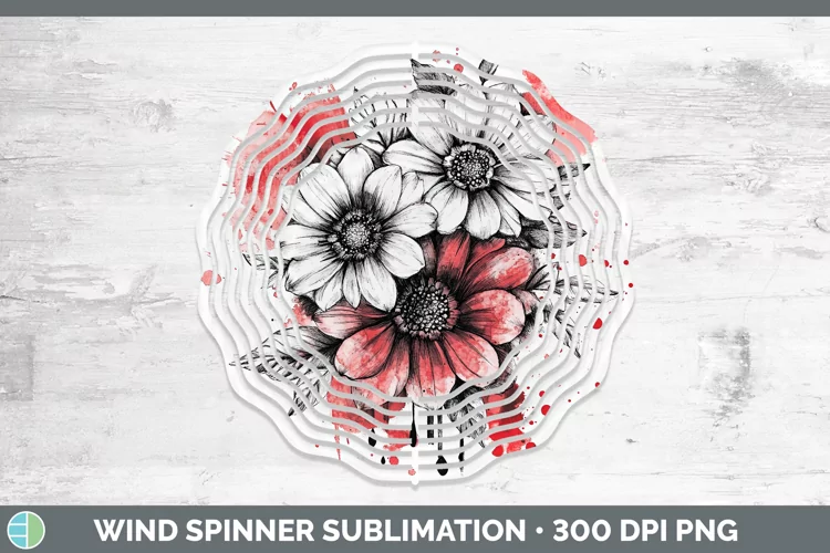 Splash Valentine Red Bouquet Wind Spinner Sublimation Spinne