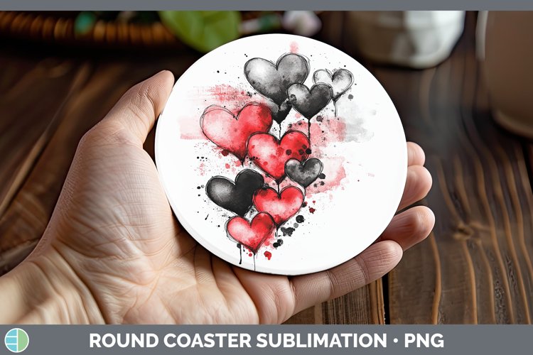 GorgeousSplash Valentine Round Coaster design.