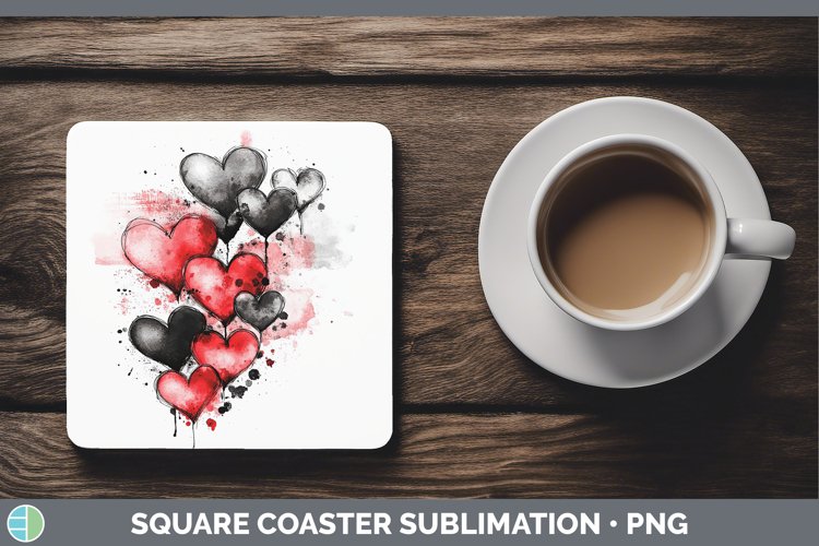 GorgeousSplash Valentine Square Coaster design.