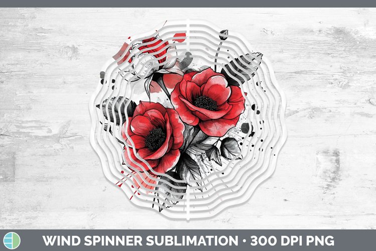 Splash Valentine Red Roses Wind Spinner Sublimation Spinner