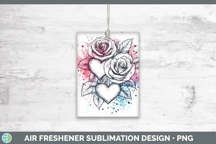 Splash Valentine Roses Air Freshener Sublimation Car Freshen
