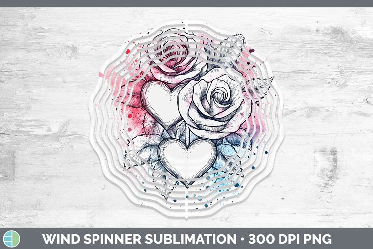 Splash Valentine Roses Wind Spinner Sublimation Spinner Desi