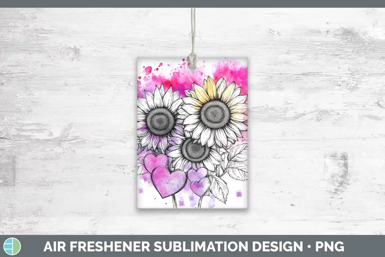 Splash Valentine Sunflowers Air Freshener Sublimation Car Fr