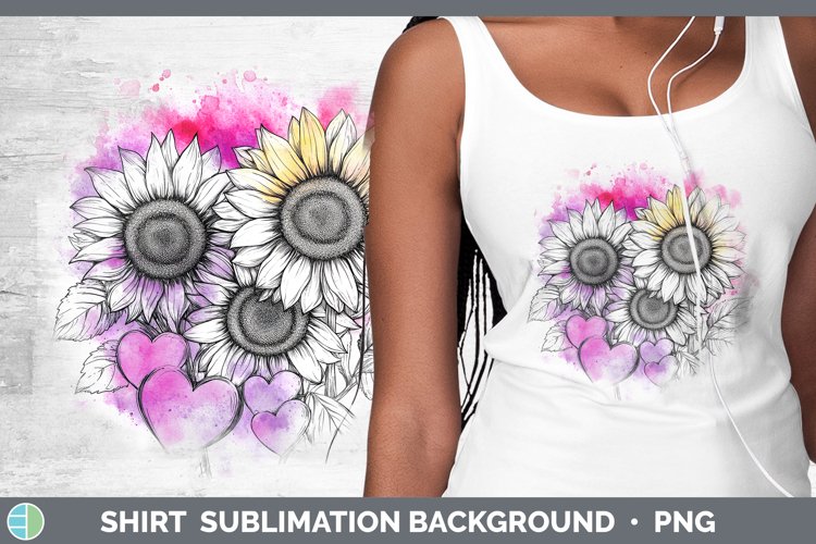 Splash Valentine Sunflowers Shirt Sublimation Sublimation Ba