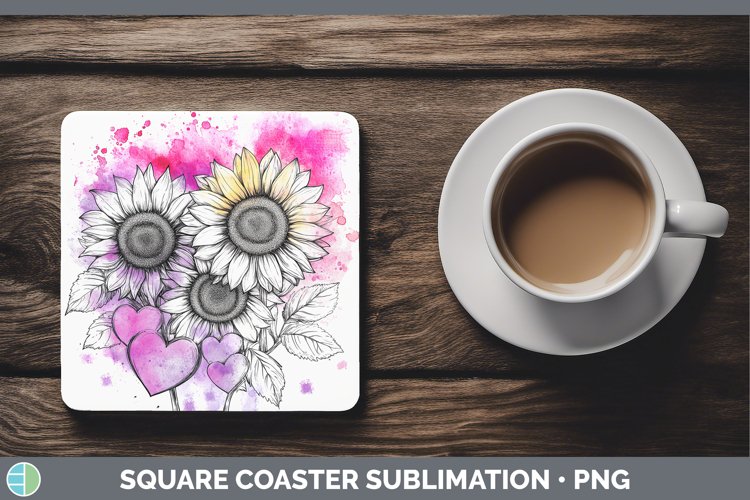 GorgeousSplash Valentine Square Coaster design.