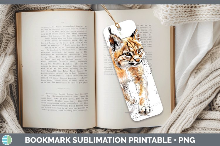 Splash Wildcats Caracal Bookmark Sublimation Printable Desig