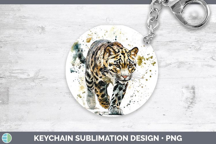 Splash Wildcats Leopard Clouded Keychain Sublimation Keyring