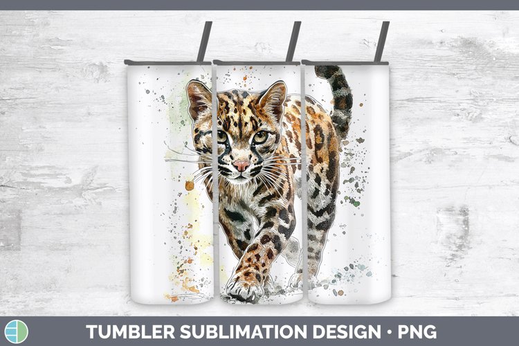 Splash Wildcats Margay Cat Tumbler Sublimation 20 oz Skinny