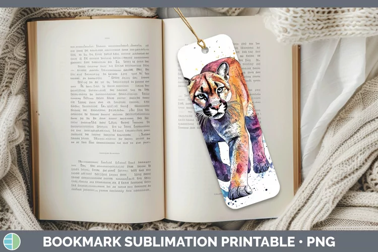 Splash Wildcats Puma Concolor Bookmark Sublimation Printable