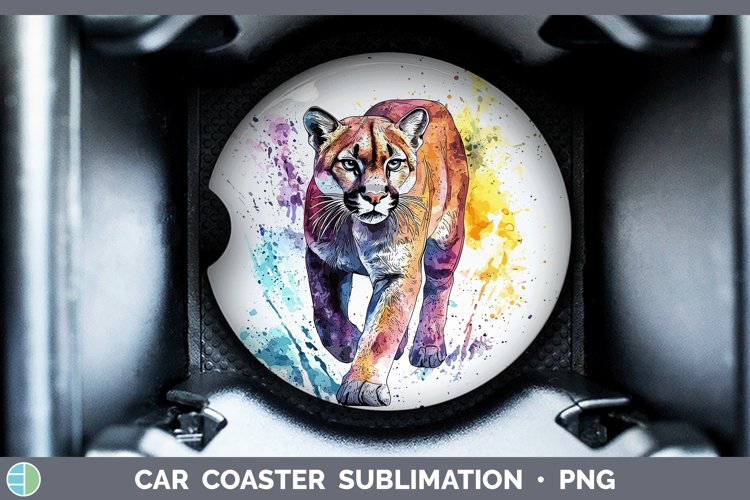 Splash Wildcats Puma Concolor Car Coaster Sublimation Desig