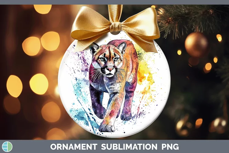 Splash Wildcats Puma Concolor Ornament Sublimation Bauble De