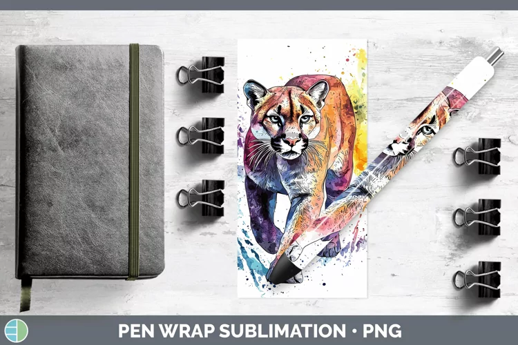 Splash Wildcats Puma Concolor Pen Wrap Sublimation Pen Desig
