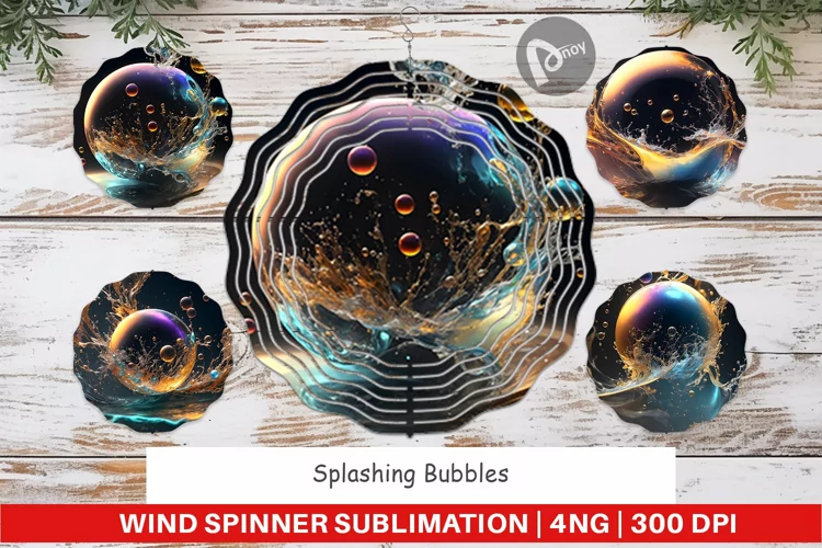 Wind Spinner Splashing Bubbles