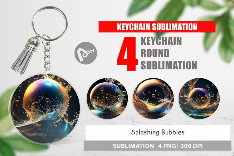 Keychain Splashing Bubbles