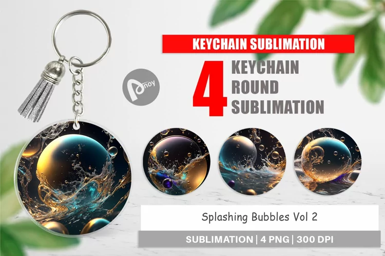 Keychain Splashing Bubbles