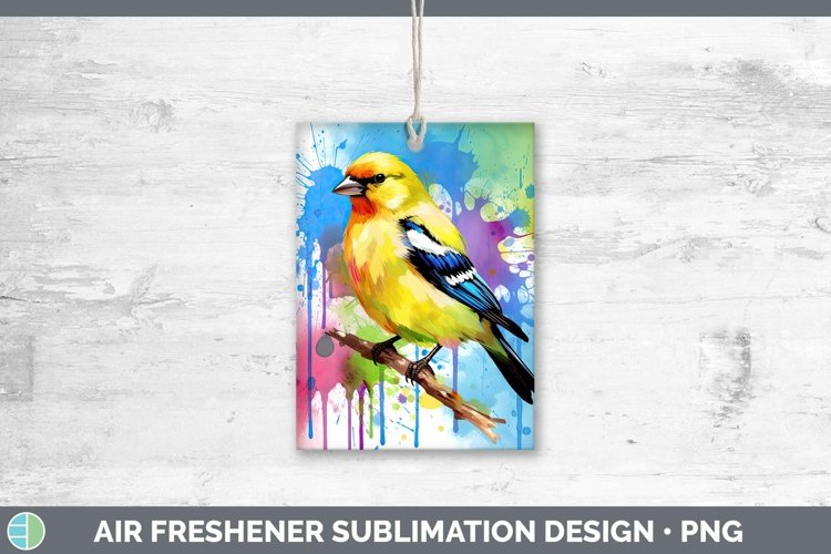 Splat Rainbow Goldfinch Air Freshener Sublimation Car Freshe
