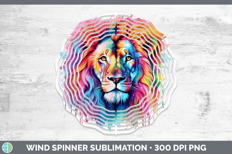 Splat Rainbow Lion Wind Spinner Sublimation Spinner Designs