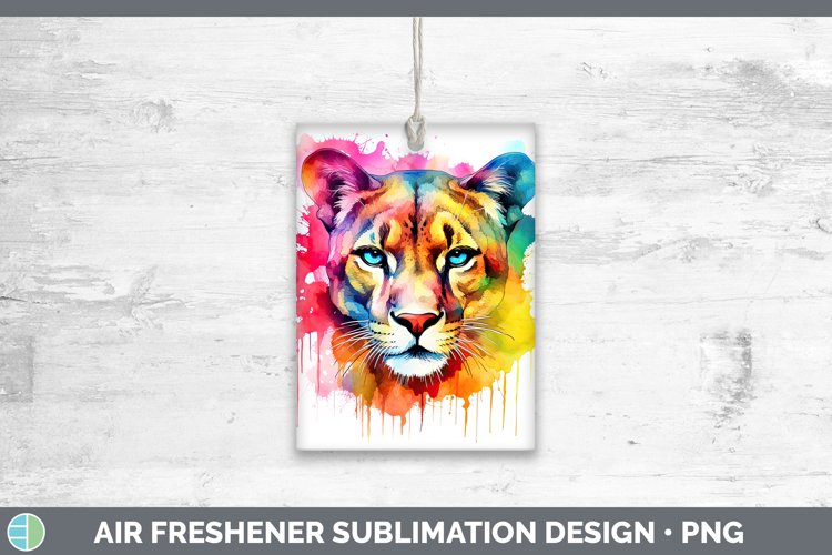 Splat Rainbow Puma Concolor Air Freshener Sublimation Car Fr