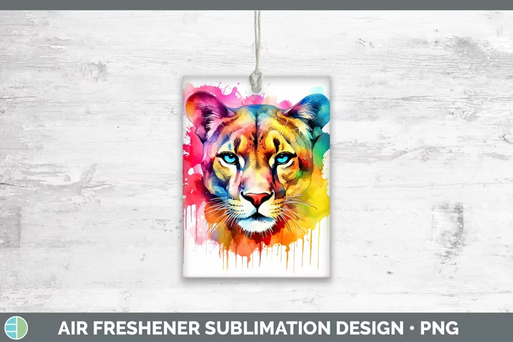 Splat Rainbow Puma Concolor Air Freshener Sublimation Car Fr