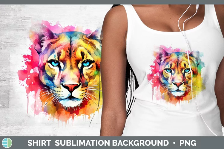 Splat Rainbow Puma Concolor Shirt Sublimation Sublimation Ba
