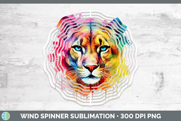 Splat Rainbow Puma Concolor Wind Spinner Sublimation Spinner