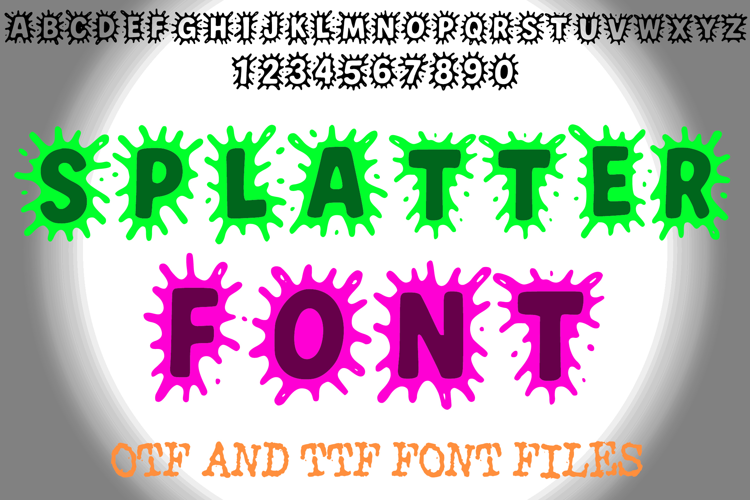 Splatter Slime Lettering ABC Text Font Alphabet OTF Type