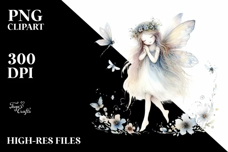 Washed Watercolor Whimsical Fairy