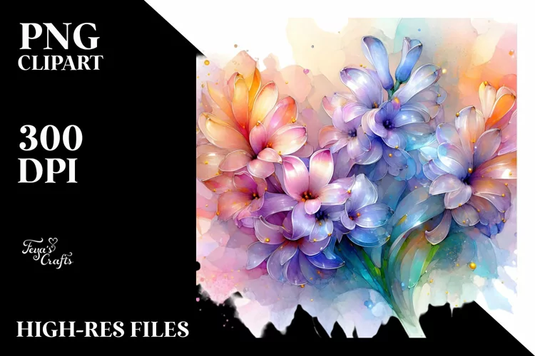 Abstract Vibrant Hyacinth PNG made of Transparent