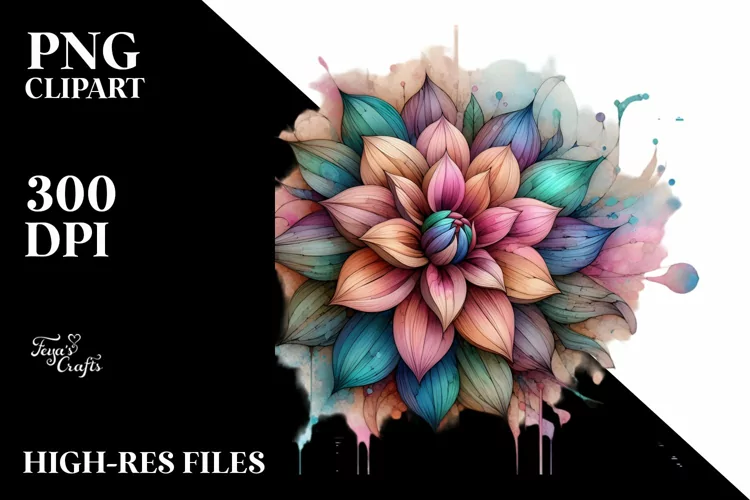 Stained Dahlia | Clipart