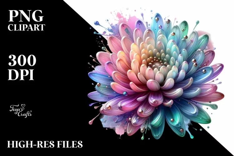 Vibrant Pastel Chrysanthemum PNG