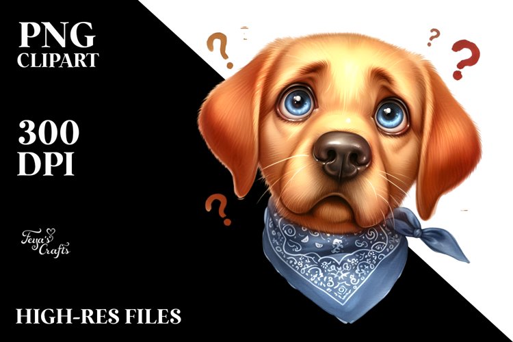 Expressive Labrador with Bandana | Sublimation | Clipart