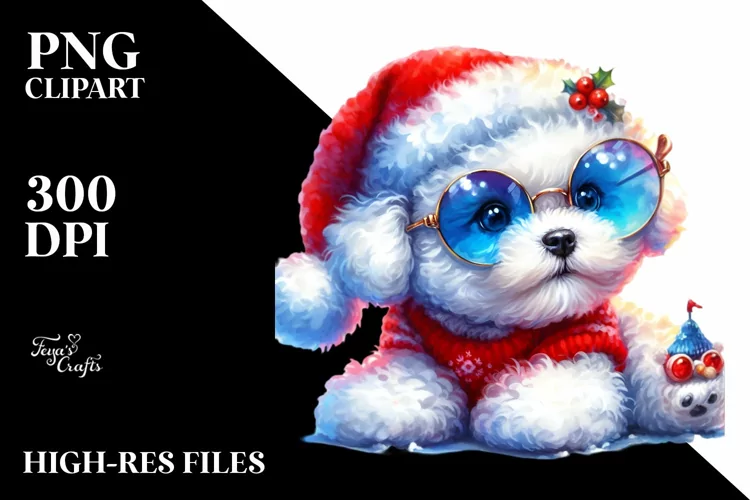 Watercolor Bichon Frise PNG