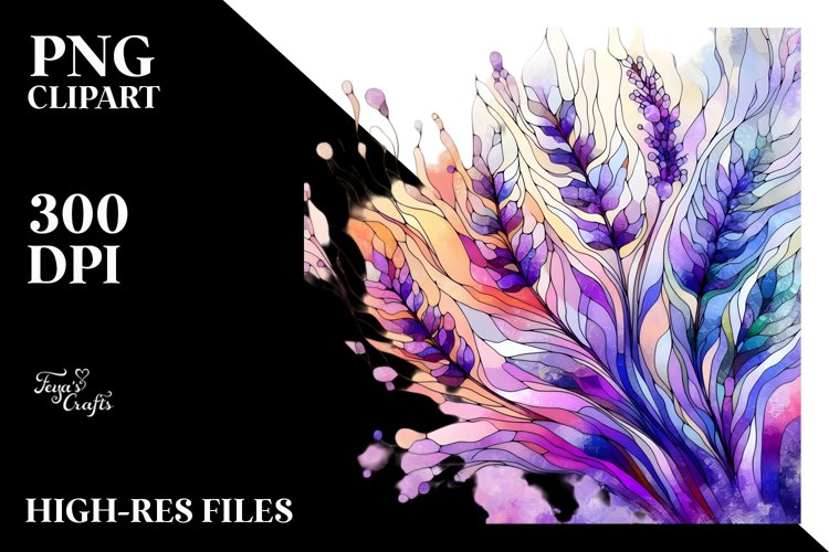 Abstract Wooden Lavender, High-Res PNG