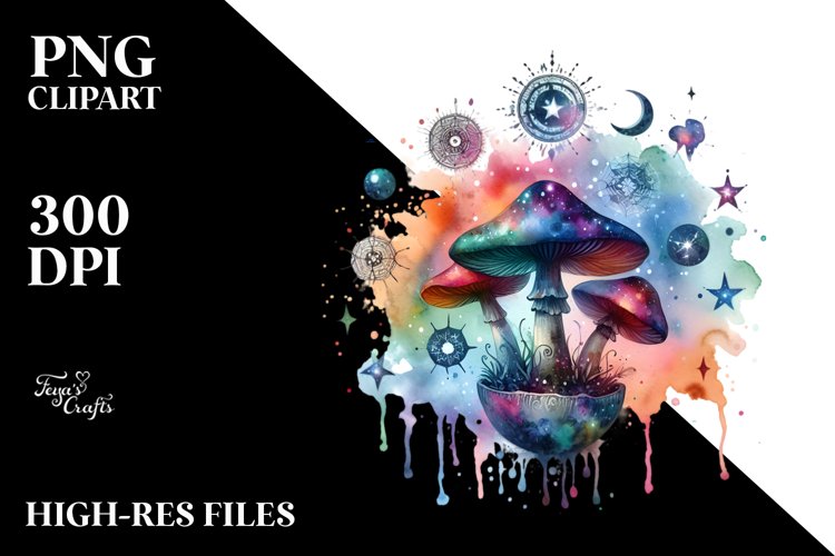 Magical Celestial Mushroom | Clipart