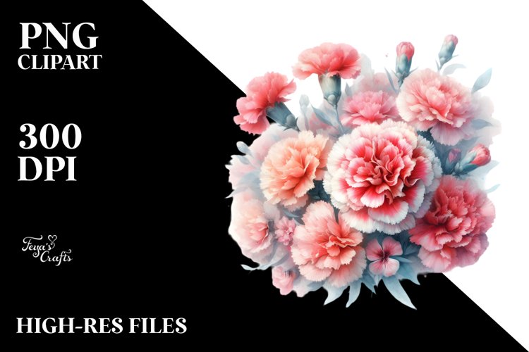 Vibrant Carnation | Sublimation | Clipart example image 1