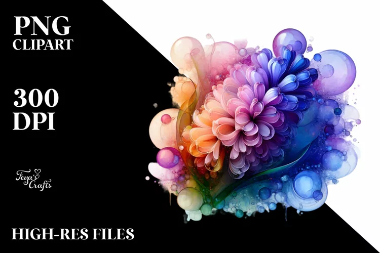 Abstract Vibrant Hyacinth PNG