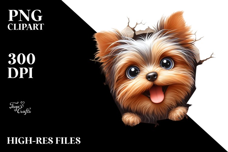 Crazy Yorkshire Terrier Sticker Clipart