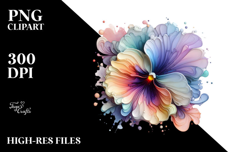 Pansy Watercolor Splash PNG