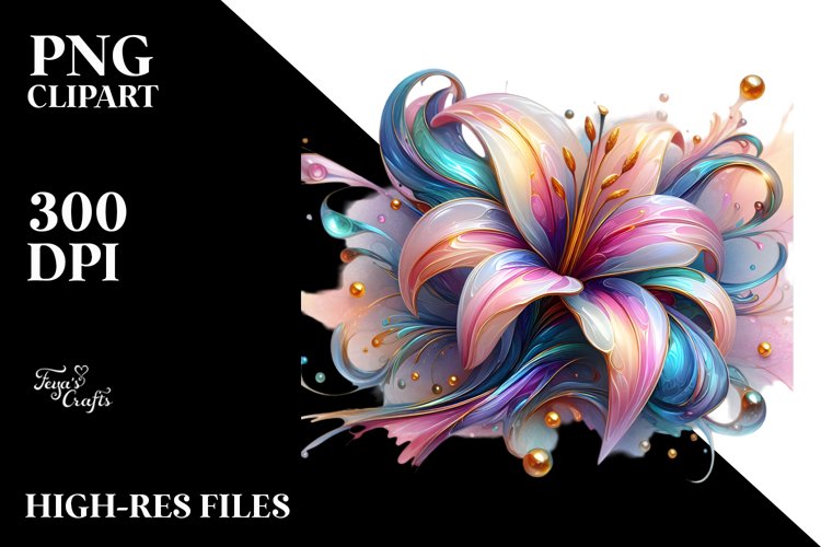 Vibrant Lily made of , Glossy PNG example image 1