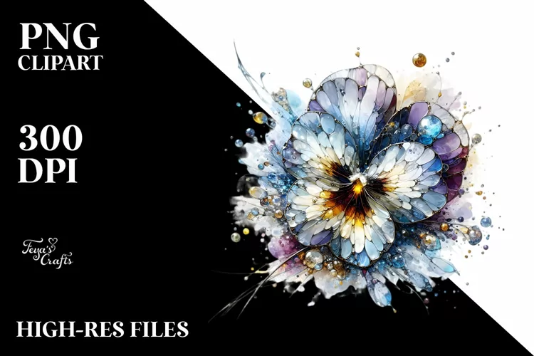 Abstract -like Pansy White Background