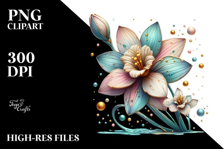 Detailed Shiny Narcissus with Metallic Insertions |