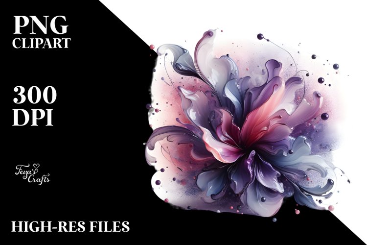 Abstract Floral Watercolor Splash Clipart example image 1
