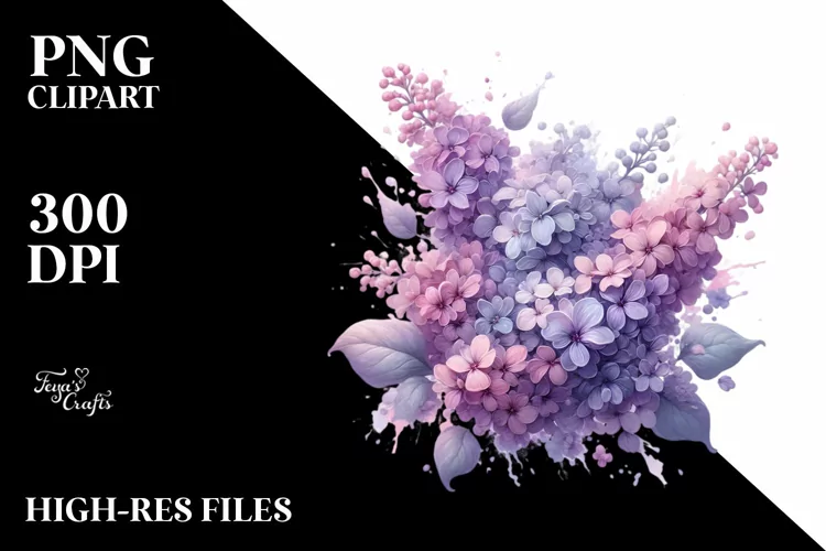 Pastel Glossy Lilac Watercolor Splash PNG