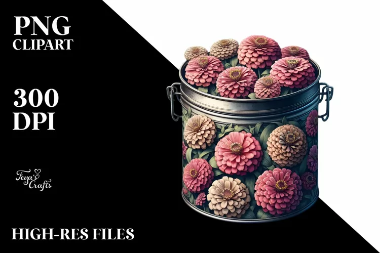 Detailed Can Zinnia Clipart
