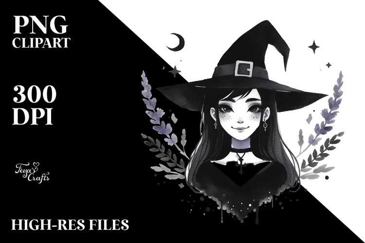 Smiling Gothic Witch Art | Tshirt|Tumbler|Mug|Clipart